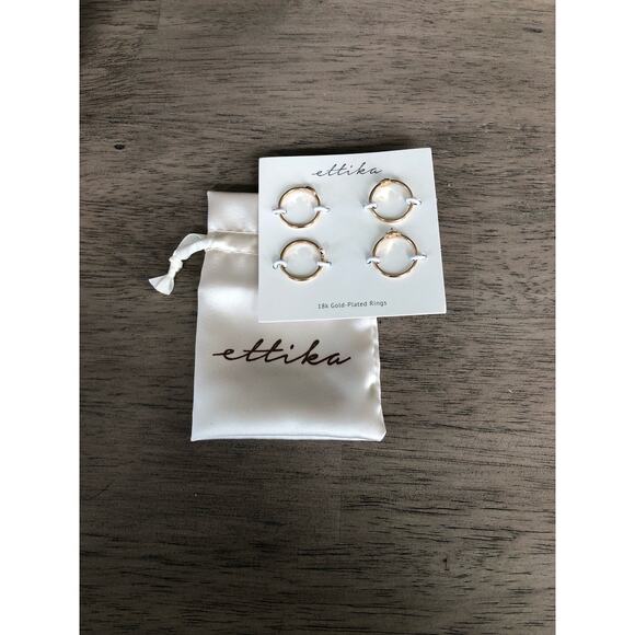 Ettika Opal and Gold Ring Set of Four Size 7 - Picture 3 of 3